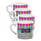 Harlequin & Peace Signs Double Shot Espresso Cups - Set of 4 (Personalized)