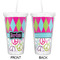 Harlequin & Peace Signs Double Wall Tumbler with Straw - Approval
