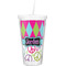 Harlequin & Peace Signs Double Wall Tumbler with Straw (Personalized)