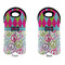 Harlequin & Peace Signs Double Wine Tote - APPROVAL (new)