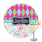 Harlequin & Peace Signs Printed Drink Topper (Personalized)