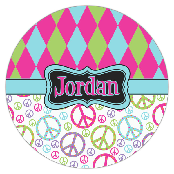 Harlequin & Peace Signs Drink Topper - Large - Single