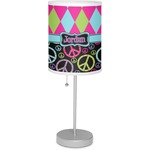 Harlequin & Peace Signs Lamp with Drum Shade (Personalized)