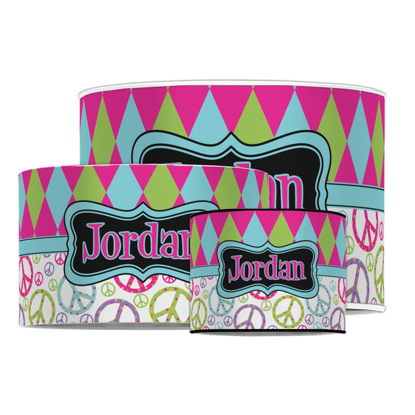 Harlequin & Peace Signs Drum Lampshades - MAIN