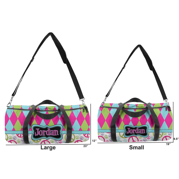 Harlequin & Peace Signs Duffle Bag Small and Large