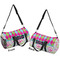 Harlequin & Peace Signs Duffle bag small front and back sides