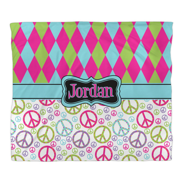 Harlequin & Peace Signs Duvet Cover - King - Front