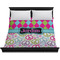 Harlequin & Peace Signs Duvet Cover - King - On Bed - No Prop
