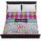 Harlequin & Peace Signs Duvet Cover - Queen - On Bed - No Prop