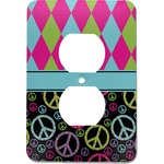 Harlequin & Peace Signs Electric Outlet Plate