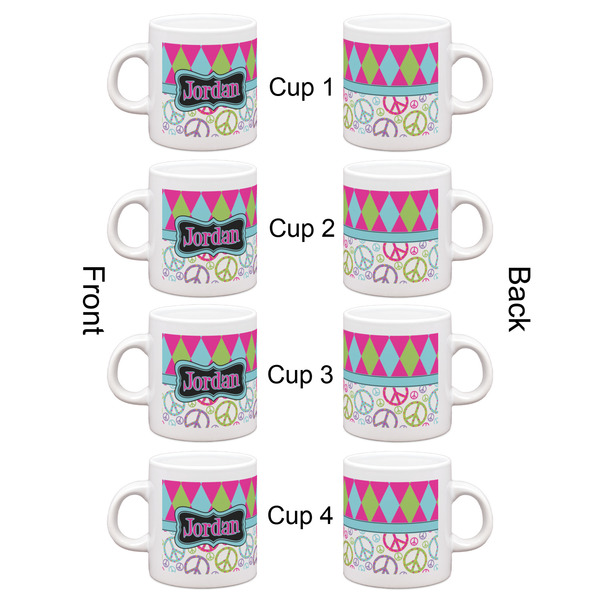 Harlequin & Peace Signs Espresso Cup Set of 4 - Apvl