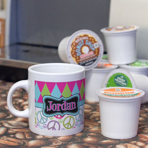 Harlequin & Peace Signs Espresso Cup - Single Lifestyle