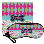 Harlequin & Peace Signs Eyeglass Case & Cloth (Personalized)