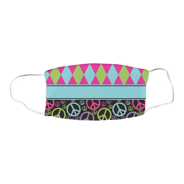 Harlequin & Peace Signs Fabric Face Mask