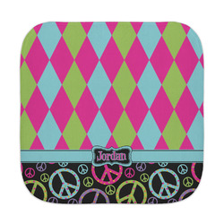 Harlequin & Peace Signs Face Towel (Personalized)