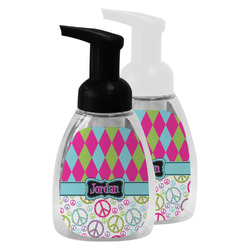 Harlequin & Peace Signs Foam Soap Bottle (Personalized)