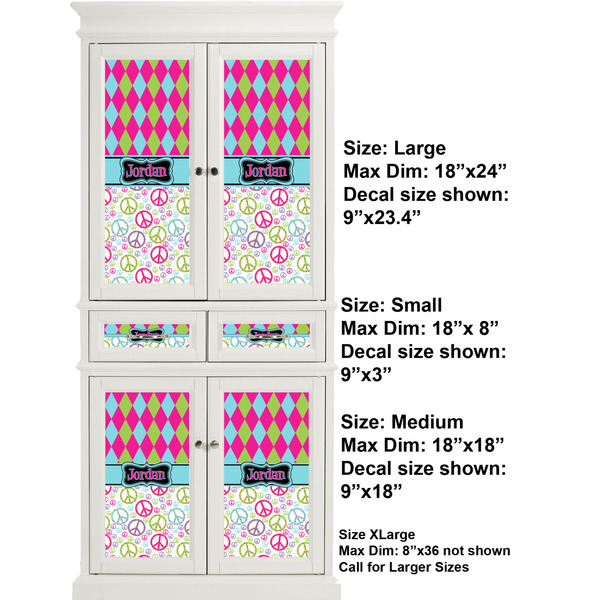 Harlequin & Peace Signs Full Cabinet (Show Sizes)