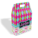 Harlequin & Peace Signs Gable Favor Box (Personalized)