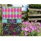 Harlequin & Peace Signs Garden Flag - Outside In Flowers