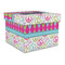 Harlequin & Peace Signs Gift Boxes with Lid - Canvas Wrapped - Large - Front/Main