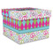 Harlequin & Peace Signs Gift Boxes with Lid - Canvas Wrapped - X-Large - Front/Main