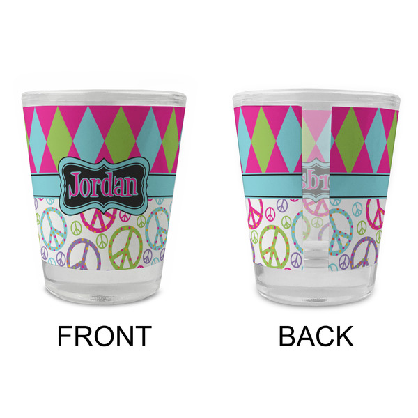 Harlequin & Peace Signs Glass Shot Glass - Standard - APPROVAL