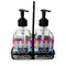 Harlequin & Peace Signs Glass Soap & Lotion Bottle Set (Personalized)