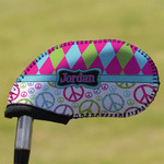 Harlequin & Peace Signs Golf Club Iron Cover (Personalized)