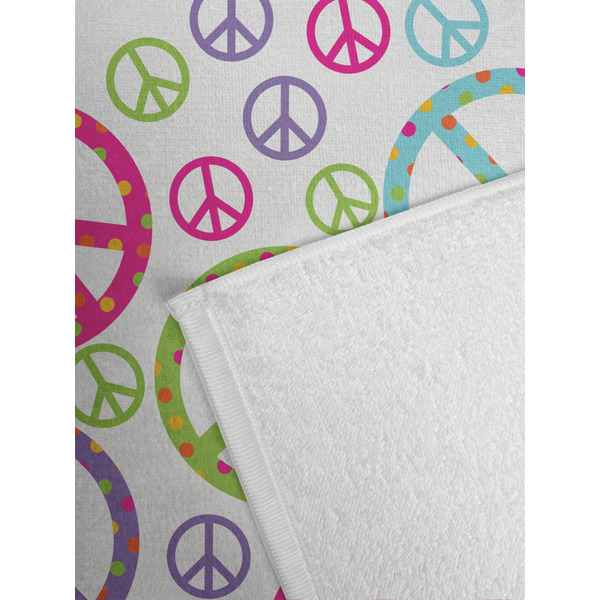 Harlequin & Peace Signs Golf Towel - Detail