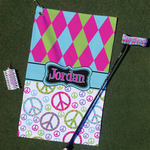 Harlequin & Peace Signs Golf Towel Gift Set (Personalized)