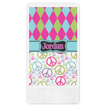 Harlequin & Peace Signs Guest Paper Towels - Full Color (Personalized)