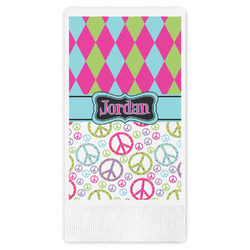 Harlequin & Peace Signs Guest Paper Towels - Full Color (Personalized)