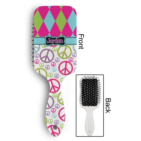 Harlequin & Peace Signs Hair Brush - Approval