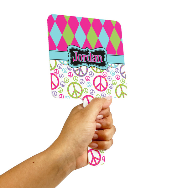 Harlequin & Peace Signs Hand Mirrors - Alt View