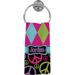 Harlequin & Peace Signs Hand Towel - Full Print (Personalized)