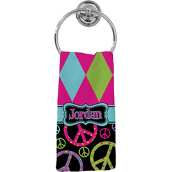 Harlequin & Peace Signs Hand Towel - Full Print (Personalized)