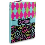 Harlequin & Peace Signs Hardbound Journal - 5.75" x 8" (Personalized)