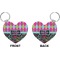 Harlequin & Peace Signs Heart Keychain (Front + Back)