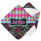 Harlequin & Peace Signs Hooded Baby Towel- Main