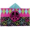Harlequin & Peace Signs Hooded towel