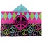Harlequin & Peace Signs Kids Hooded Towel (Personalized)