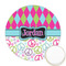 Harlequin & Peace Signs Printed Cookie Topper - 2.5" (Personalized)