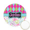 Harlequin & Peace Signs Printed Cookie Topper - 2.15" (Personalized)
