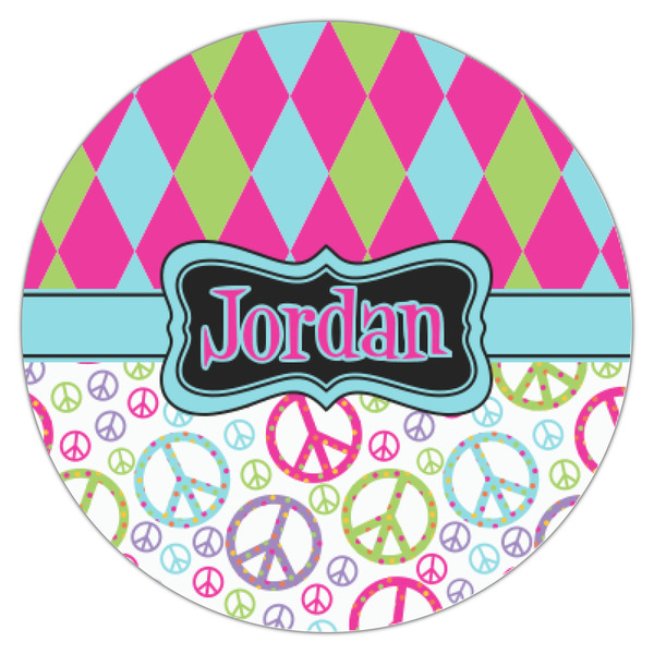 Harlequin & Peace Signs Icing Circle - XSmall - Single