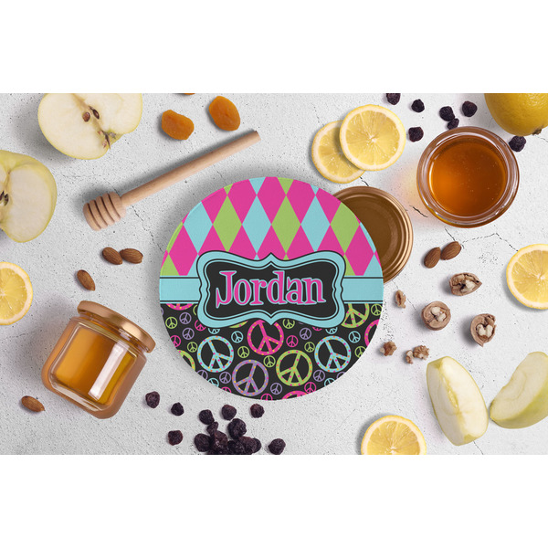 Harlequin & Peace Signs Jar Opener - Lifestyle Image