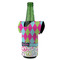 Harlequin & Peace Signs Jersey Bottle Cooler - ANGLE (on bottle)