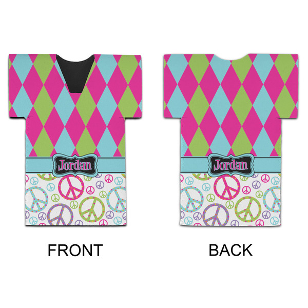 Harlequin & Peace Signs Jersey Bottle Cooler - APPROVAL