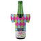 Harlequin & Peace Signs Jersey Bottle Cooler - FRONT (on bottle)