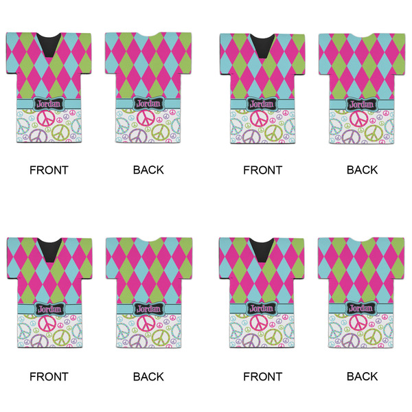 Harlequin & Peace Signs Jersey Bottle Cooler - Set of 4 - APPROVAL