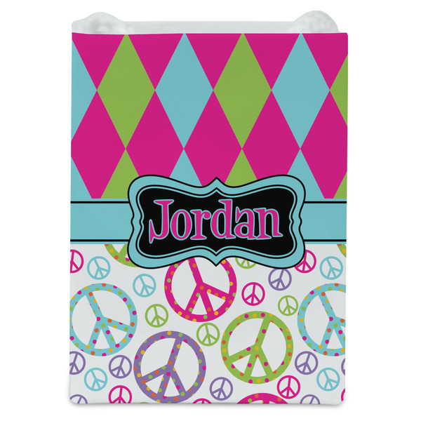 Harlequin & Peace Signs Jewelry Gift Bag - Gloss - Front